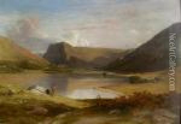 Crummock Water, Buttermere And Honister Crag, Cumberland Oil Painting - William Frederick Witherington
