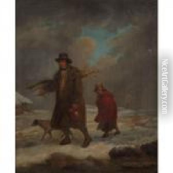 The Blizzard Oil Painting - George Morland