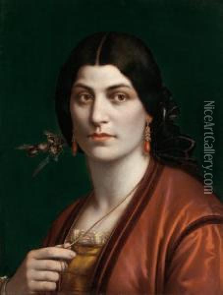 Ladies Portrait Oil Painting - Giovanni Squarcina