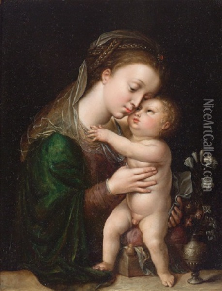 Madonna Und Kind Oil Painting - Bernaert (Barend) van Orley