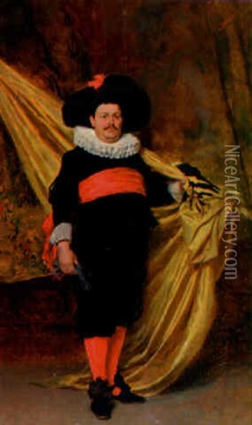 The Cavalier Oil Painting - Tito Conti