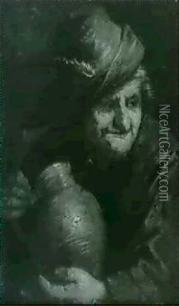A Peasant Holding A Jug Oil Painting - Joos van Craesbeeck