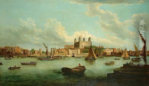 Westminster Bridge; The Tower Of London Oil Painting - John Paul
