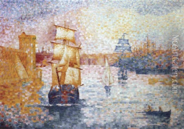 Le Port De Marseille Oil Painting - Henri-Edmond Cross