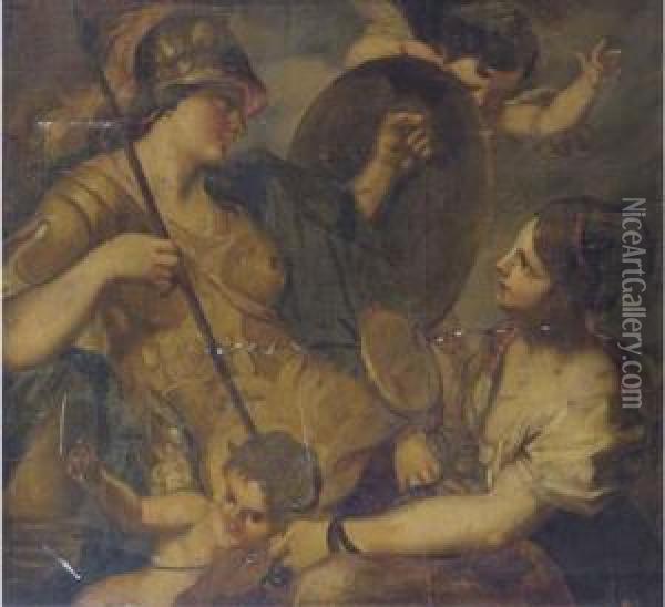 An Allegory Of Strength And Prudence Oil Painting - Antonio Balestra