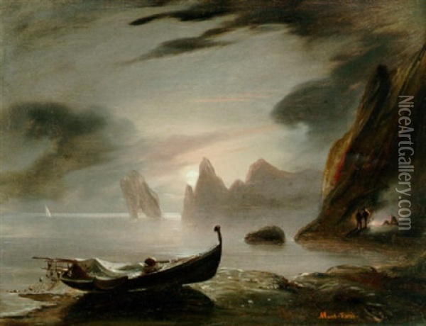 Fuldmanenat Over Capri Oil Painting - Antoine Leon Morel-Fatio