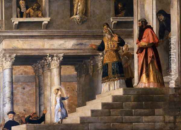 Presentation of the Virgin at the Temple (detail 3) Oil Painting - Tiziano Vecellio (Titian)