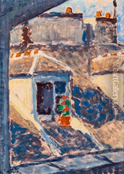View Over The Roofs Oil Painting - Alvar Cawen