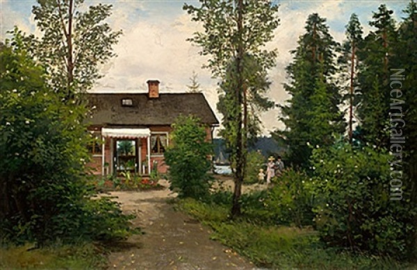 Sommardag Oil Painting - Johan Severin Nilsson