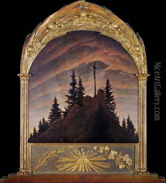 Cross in the Mountains (Tetschen Altar) Oil Painting - Caspar David Friedrich