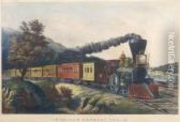 American Express Train Oil Painting - Currier & Ives Publishers
