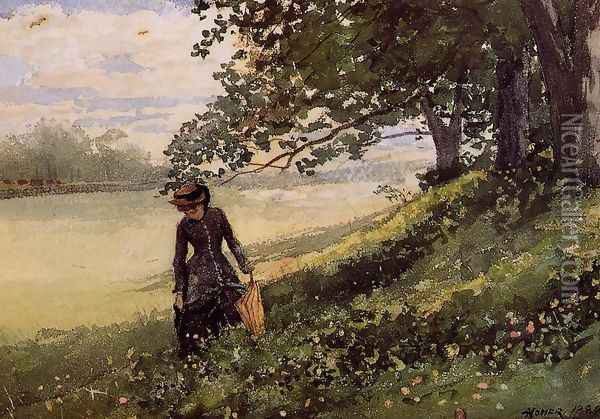 Young Woman with a Parasol Oil Painting - Winslow Homer