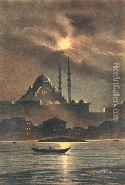 Vue De Constantinople Oil Painting - Onnik Der Azarian