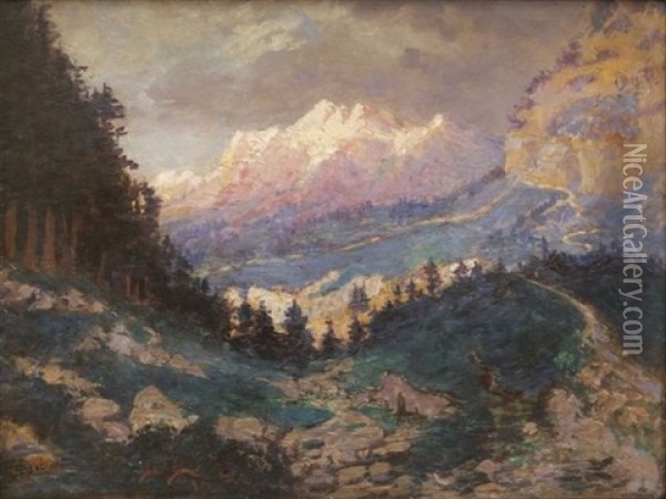 Vue Du Grand Combin Oil Painting - Gustave Dore