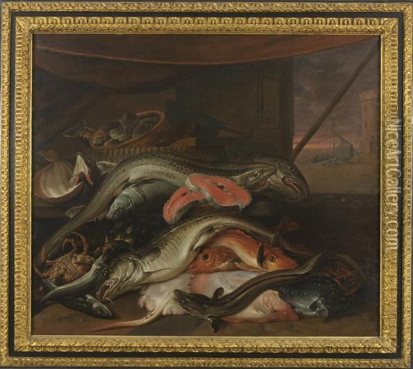 Natura Morta Di Pesci Oil Painting - Hendrick Balen