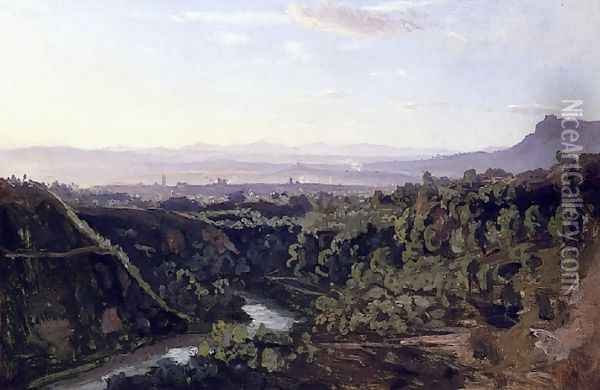 Papigno, rives escarpées et boisées Oil Painting - Jean-Baptiste-Camille Corot