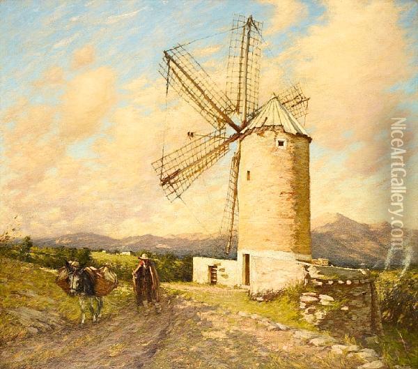 A Spanish Mill Oil Painting - Henry Herbert La Thangue