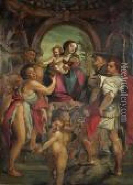 The Madonna Of St George. Oil/canvas Oil Painting - Correggio, (Antonio Allegri)