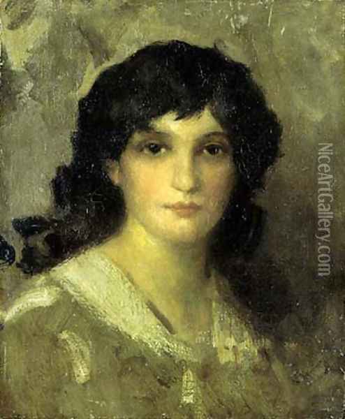 Head of a Young Woman Oil Painting - James Abbott McNeill Whistler