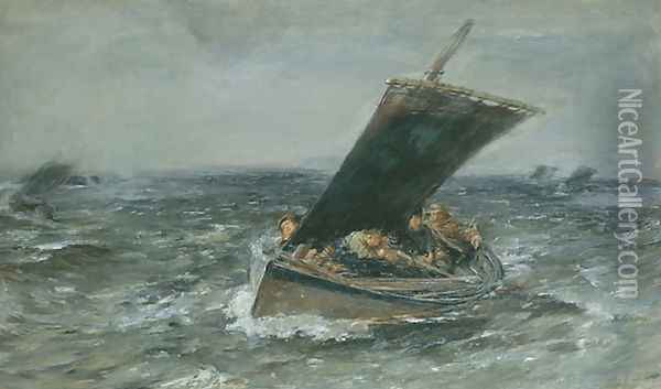 Through Wind and Rain, 1875 Oil Painting - William McTaggart