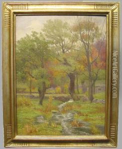 Connecticut Landscape Oil Painting - George W. Picknell
