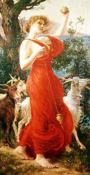 The Goat Girl Oil Painting - Edith Ridley Corbet