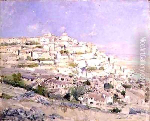 Hill Top Town Oil Painting - Julien Gustave Gagliardini