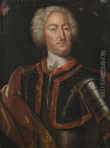 Portrait Des Obristen Johann Balthasar Von Poyda Im Alter Von 52 Jahren Oil Painting - Conrad Mannlich
