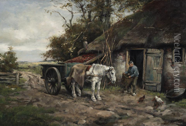 Morning Chores On The Farm Oil Painting - Dirk Meesters