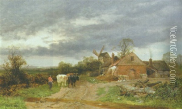 Returning From Pasture Oil Painting - Sidney Richard Percy