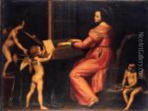 Sainte Cecile Oil Painting - Jacopo Vignali