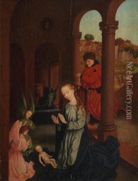The Nativity Oil Painting - Hans Memling