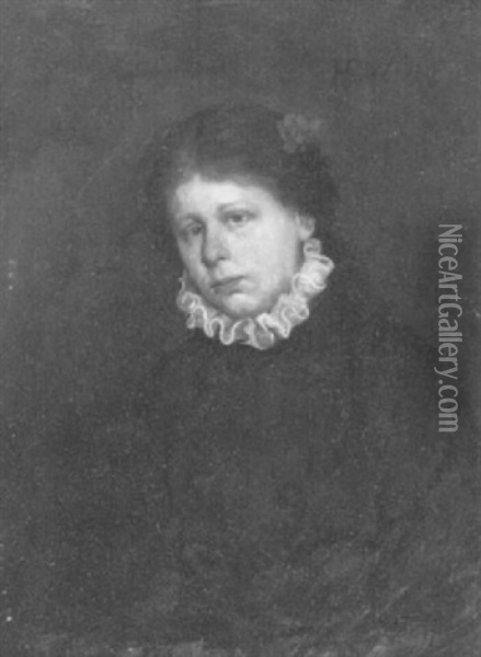 Portrait Eines Madchens Mit Weisem Kragen Oil Painting - Heinrich Breling