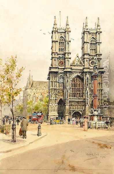 London Bells, the Towers; and Westminster Abbey Oil Painting - Wilfred Williams Ball