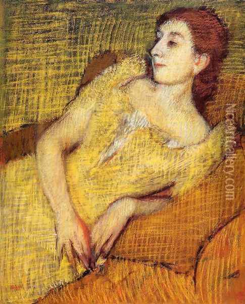 Seated Woman Oil Painting - Edgar Degas