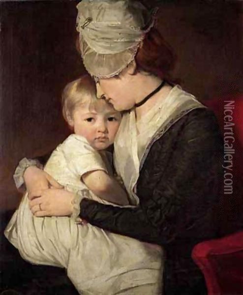 Portrait Of Mrs Anne Carwardine (1752-1817) And Her Eldest Son, Thomas (1772-1822) Oil Painting - George Romney