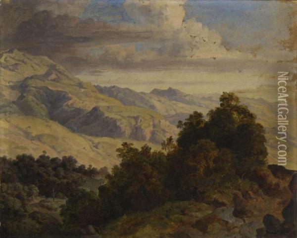 Im Sabiner Gebirge. Oil Painting - Heinrich Burkel