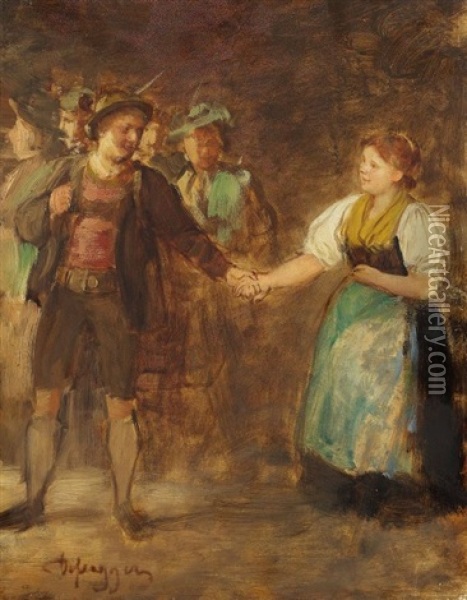 Abschied (sketch) Oil Painting - Franz Von Defregger
