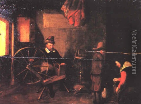 Fileur Dans Son Interieur Oil Painting - Quiringh Gerritsz van Brekelenkam