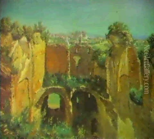 Ruiner I Roms Udkant Oil Painting - Thorald Laessoe