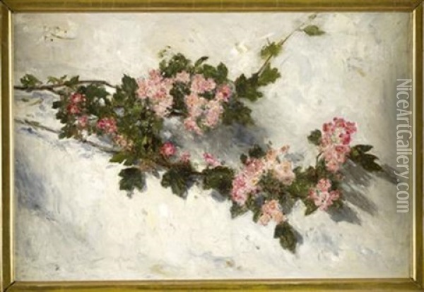 A Still Life Of Wild Roses Oil Painting - George Reid