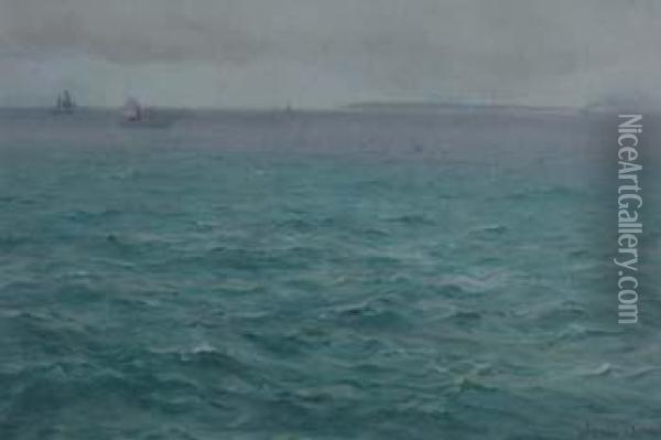 Seascapewith Various Shipping Oil Painting - James Aitken
