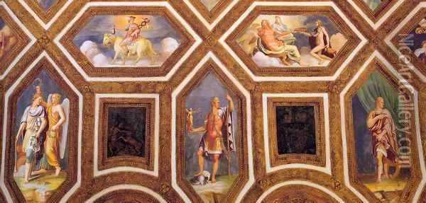 Ceiling decoration (detail) 2 Oil Painting - Giulio Romano (Orbetto)