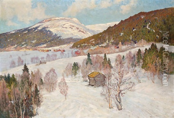 Vinter Vid Areskutan Oil Painting - Anton Genberg