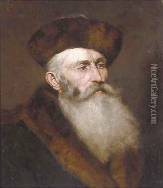 Portrait of a bearded gentleman, bust-length, in a fur hat and jacket Oil Painting - Nikolai Aleksandrovich Yaroshenko