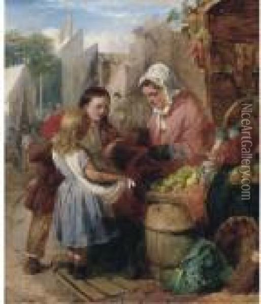 The Market Fair Oil Painting - Edward Charles Barnes