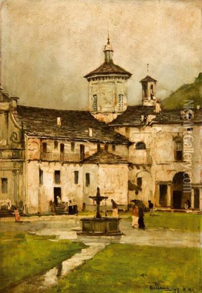 Sacro Monte Di Oropa (piedmont, Turin) Oil Painting - Lorenzo Delleani