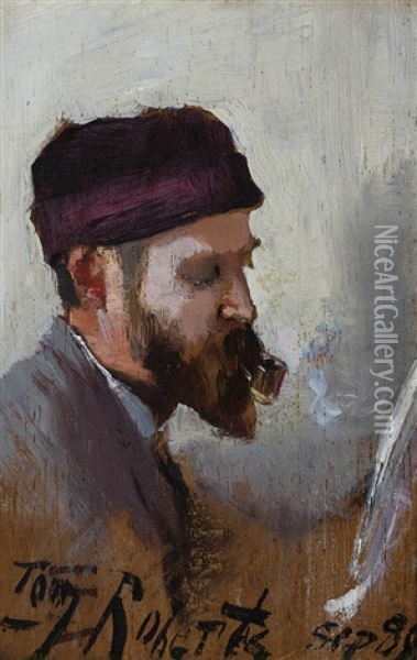 Portrait Of Alec King Oil Painting - Tom Robertson