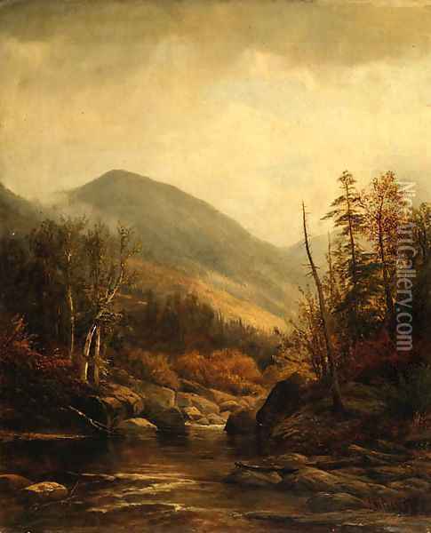 Autumn Landscape with River Oil Painting - Joseph Antonio Hekking