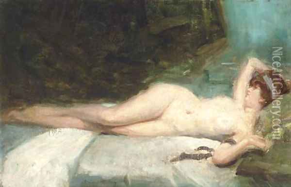 Reclining nude Oil Painting - G. Vincent Anglade